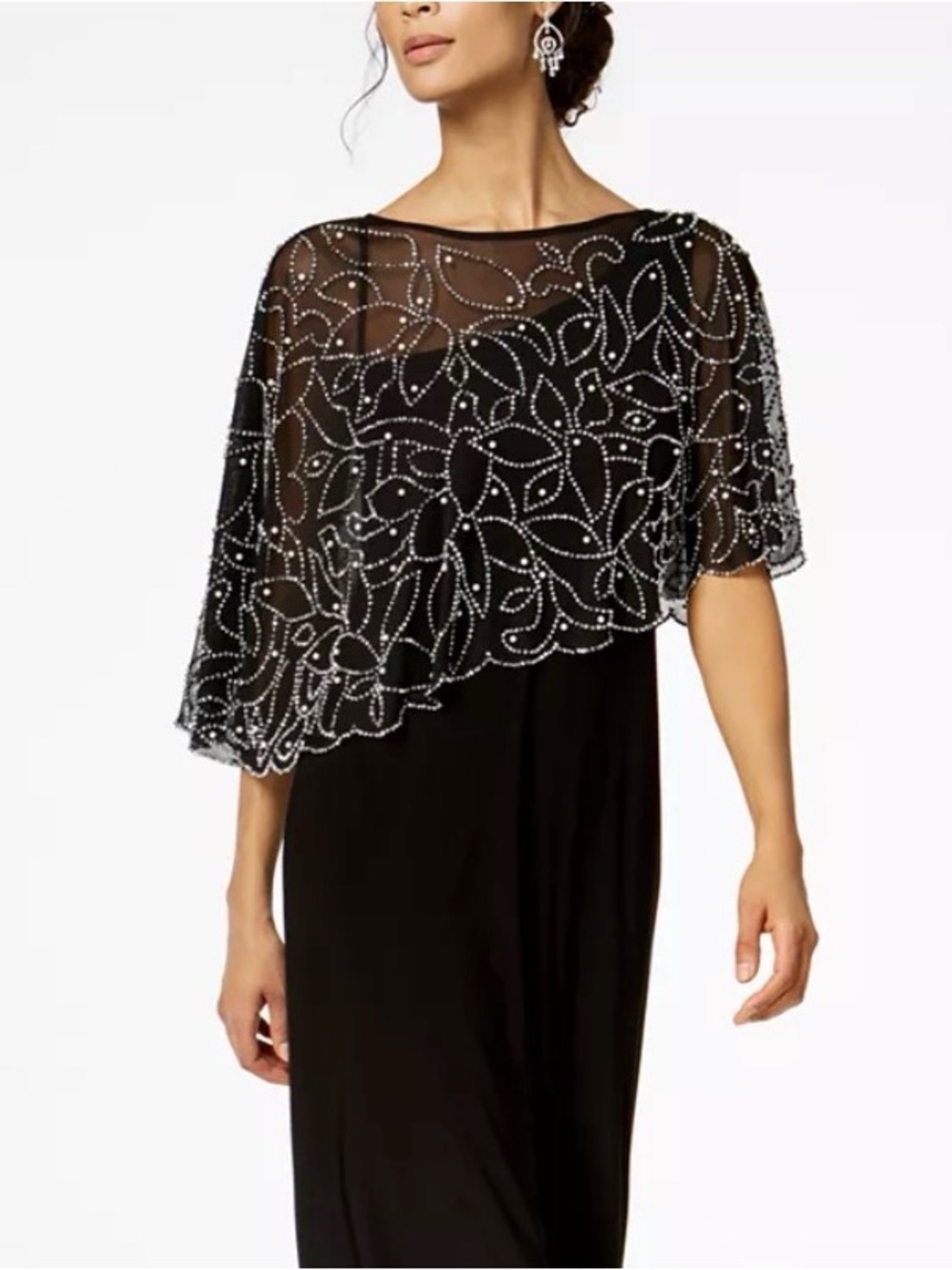 Badgley Mischka Studio Beaded Cocktail Wedding Guest Dress
